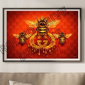Queen Bee 36x24 Luxury Honey Wall Art Print